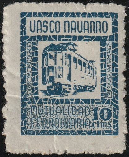 Spain Railway Workers Charity stamps sellos Mutualidad Ferocarril Vasco Navarro FFCC